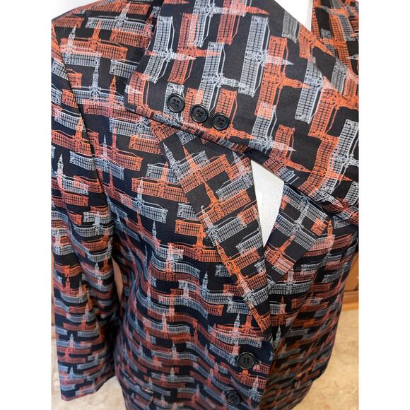 1980 Princeton University‎ 25th Reunion Jacket Blazer Orange Gray Nassau Hall - Picture 3 of 11